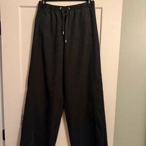 Zara charcoal gray wide leg pants with Drawstring